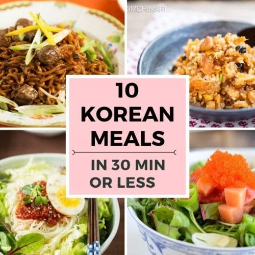 collage image of Korean meals in under 30 minutes