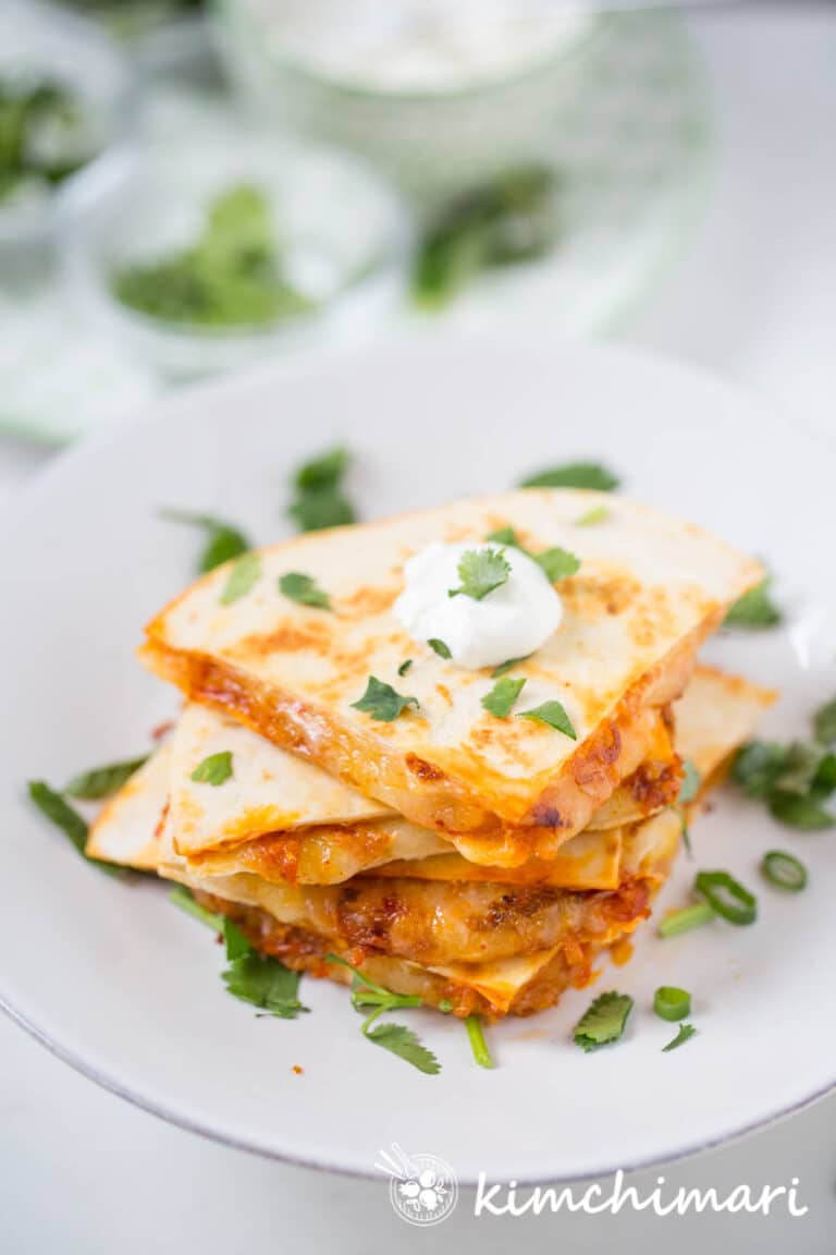 Easy Kimchi Quesadillas Kimchimari