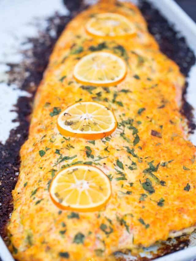 Easy Baked Salmon With Mayo + Masago Kimchimari