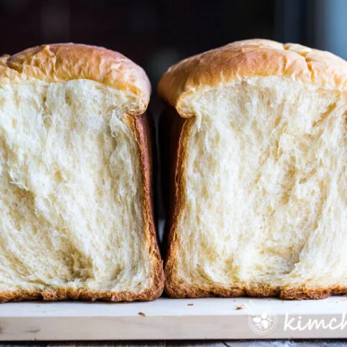 side by side cut view of milk bread