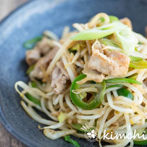 pork belly stir fry with bean sprouts