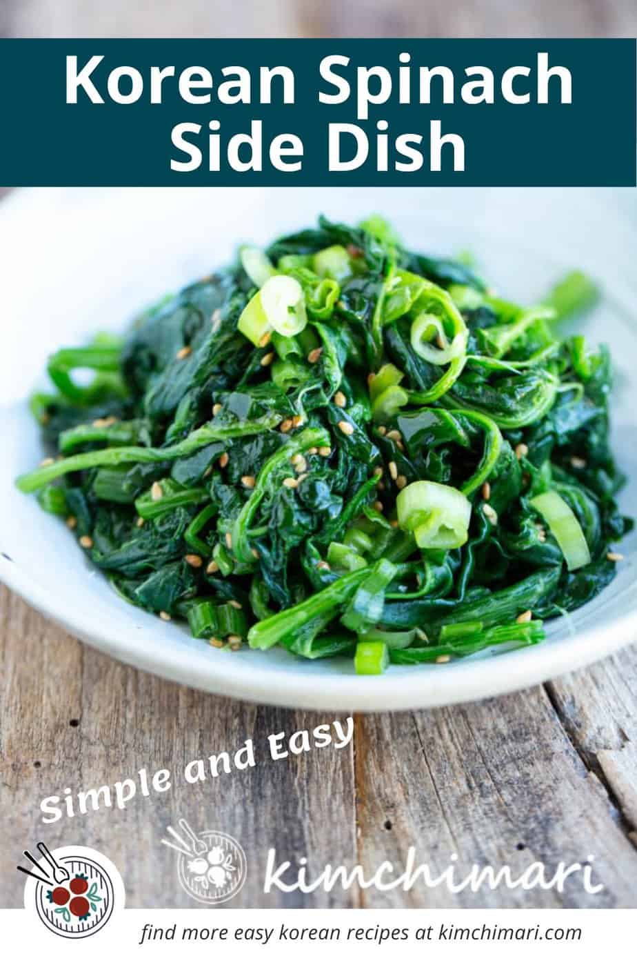 Korean Spinach Side Dish (Shigeumchi Namul) Kimchimari