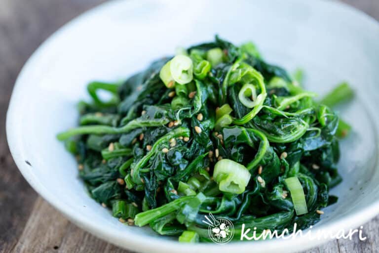 Korean Spinach Side Dish (Shigeumchi Namul) Kimchimari