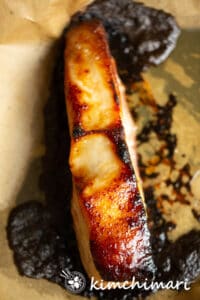 roasted pork belly on parchment paper