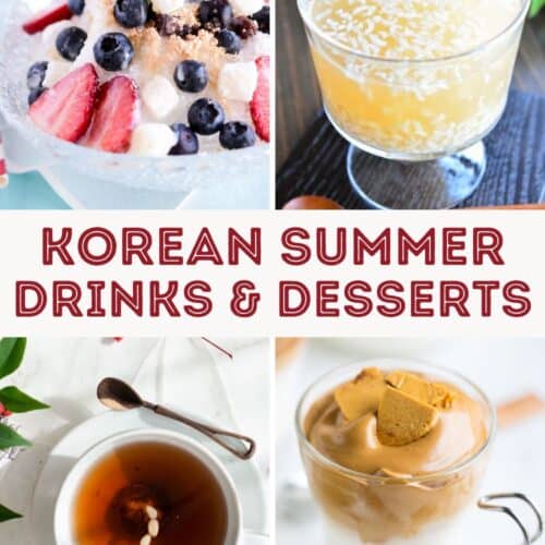 korean summer drinks and desserts pinterest image