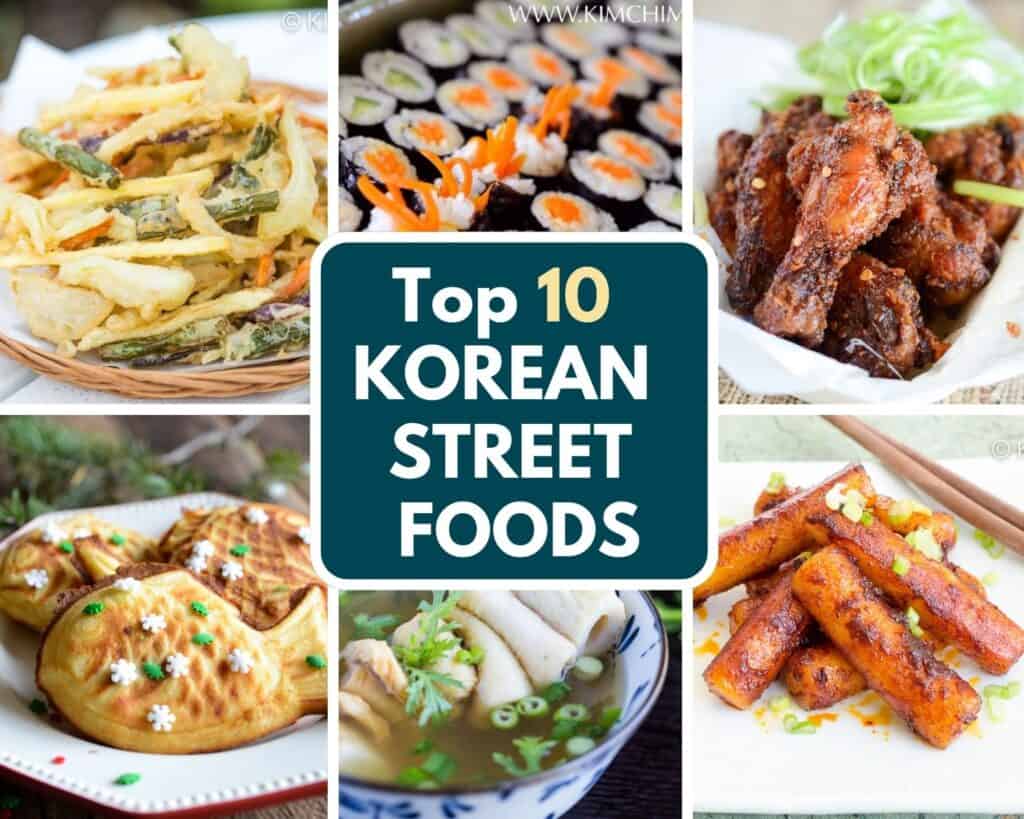 10 korean street foods collage image