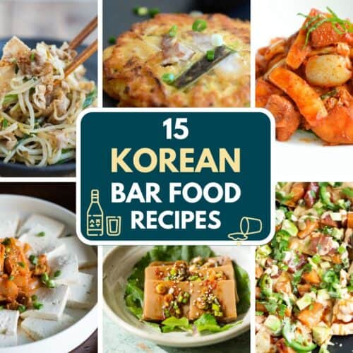 korean anju bar food photo collage