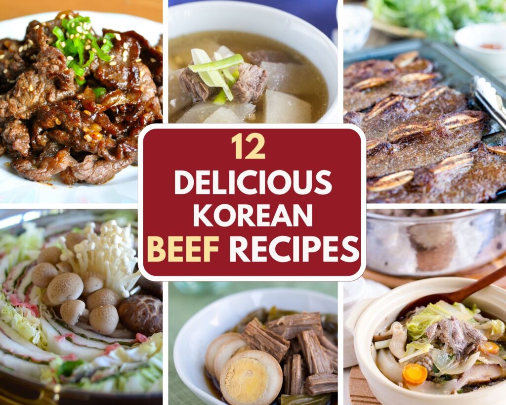 collage of 12 delicious korean beef recipes