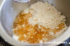 yakgwa flour mix with syrup mixed in