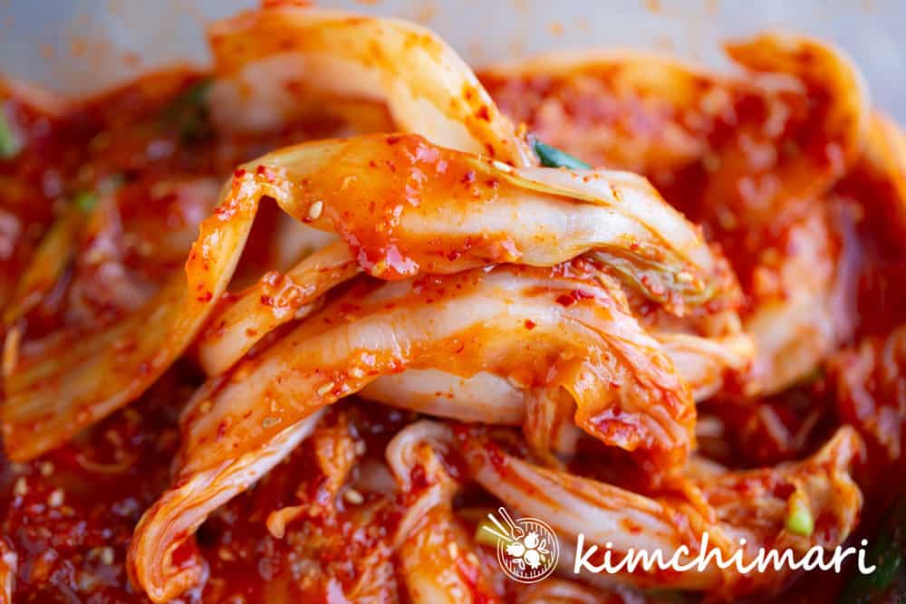 Fresh Kimchi Geotjeori closeup