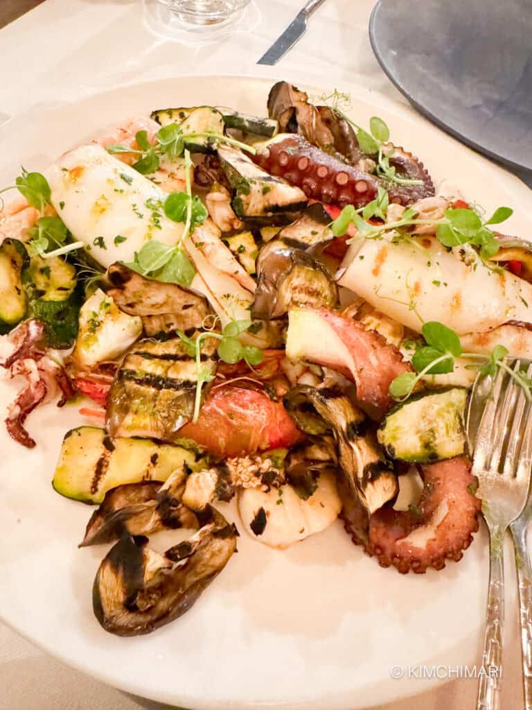 Italian seafood dishes of Sorrento